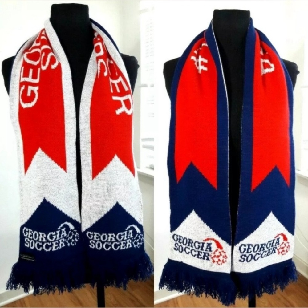 DIE HARD Scarves Red White Blue "GEORGIA SOCCER SUPPORTERS" #TeamGA" Scarf